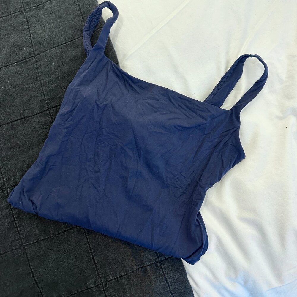 Skims Fits Everybody Square Neck Bodysuit NAVY M